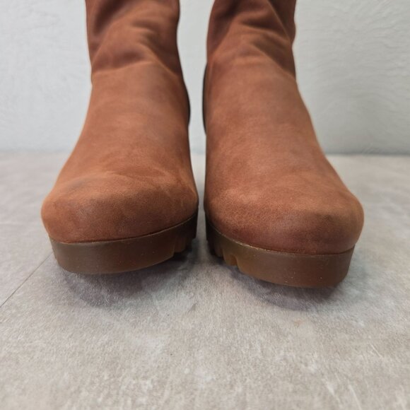 Arche Ankle Wedge Booties Nubuck Leather Brown Minimalist Comfort Boots Size 6 - Picture 4 of 12